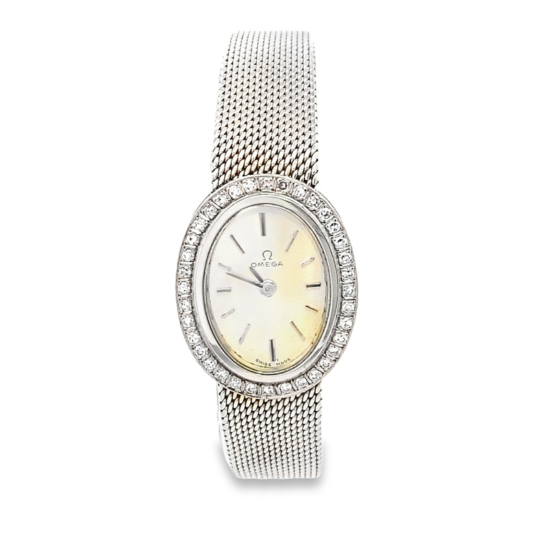 Estate 18 Karat White Gold Omega Ladies Timepiece