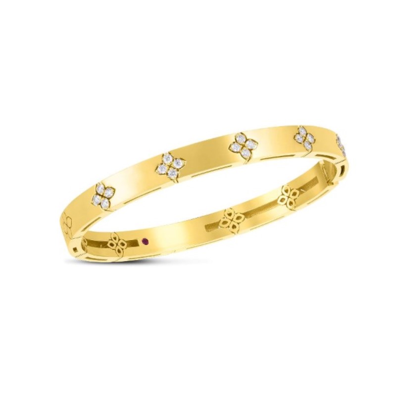 Roberto Coin Eighteen Karat Yellow Gold Love In Verona 48X58 Diamond Bangle