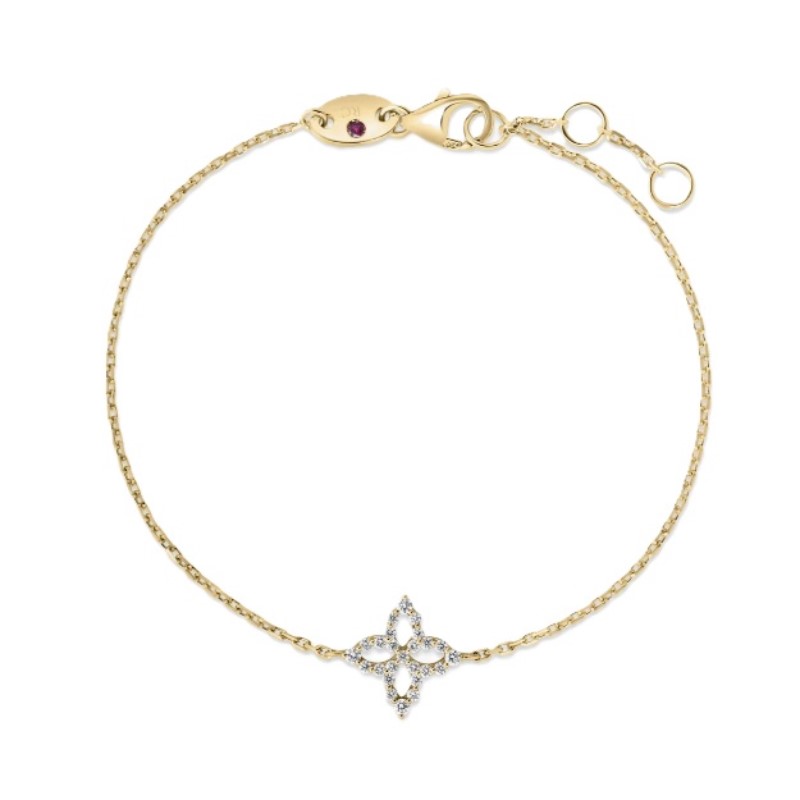 Roberto Coin Diamond Princess Outline Tapered Flower Bracelet
