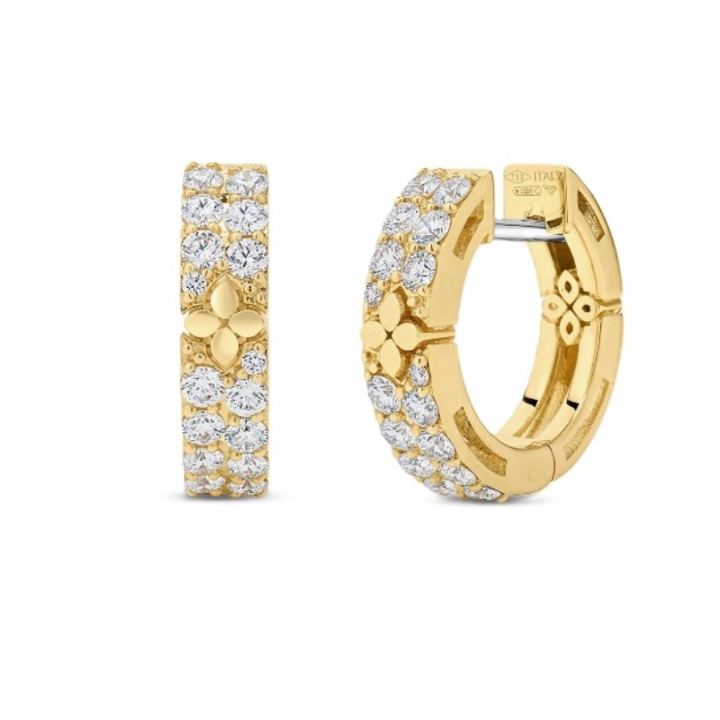 Roberto Coin Love In Verona Narrow Diamond Hoop Earrings