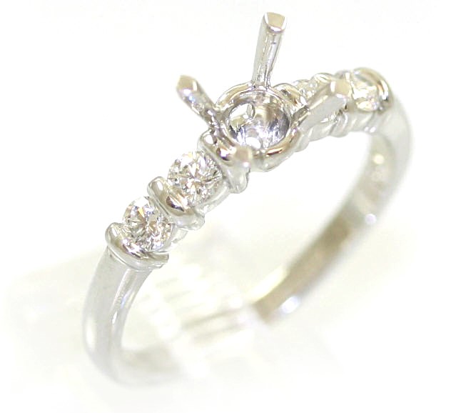 Platinum And Diamond Semi Mount Ring