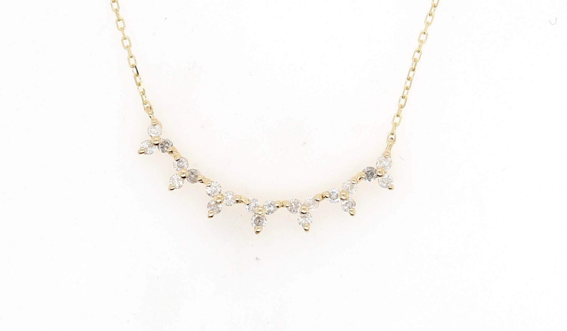 14 Karat Yellow Gold Diamond Necklace