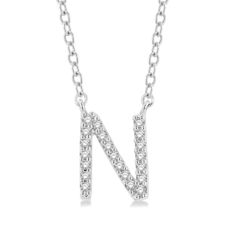Dainty Diamond Inital N Necklace