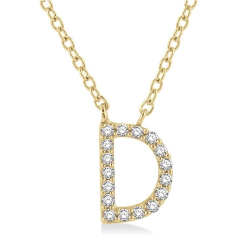 Dainty Diamond Inital D Necklace