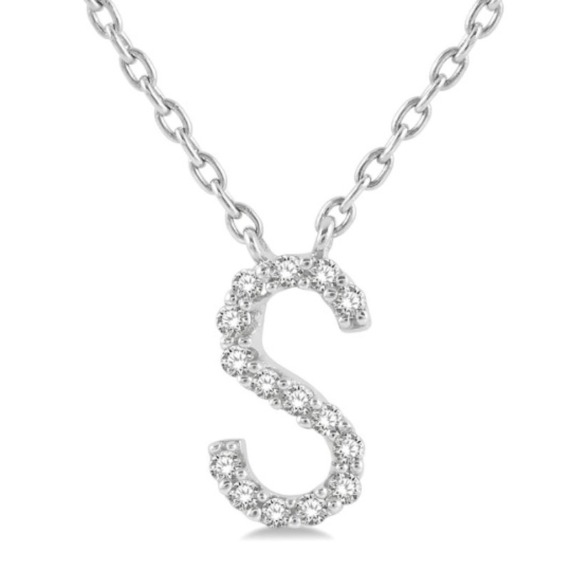 Dainty Diamond Inital S Necklace