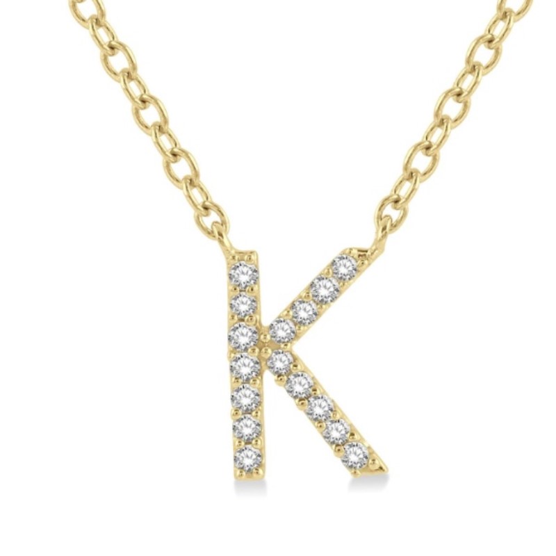 Dainty Diamond Inital K Necklace