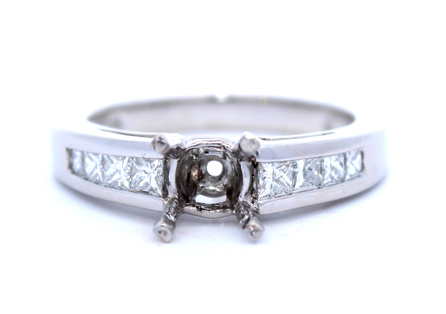 AJD Platinum And Diamond Semi Mount Ring