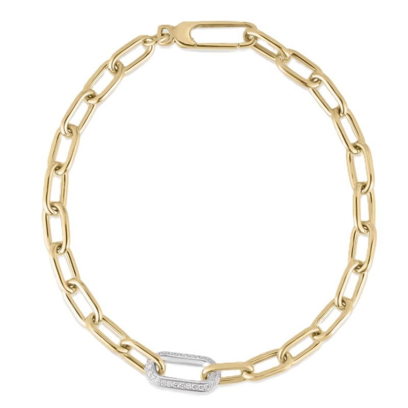 Roberto Coin Paperclip Link Diamond Bracelet