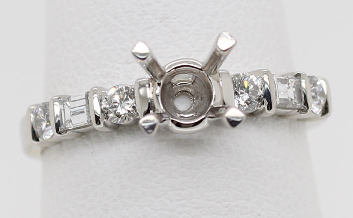 AJD platinum diamond semi mount ring
