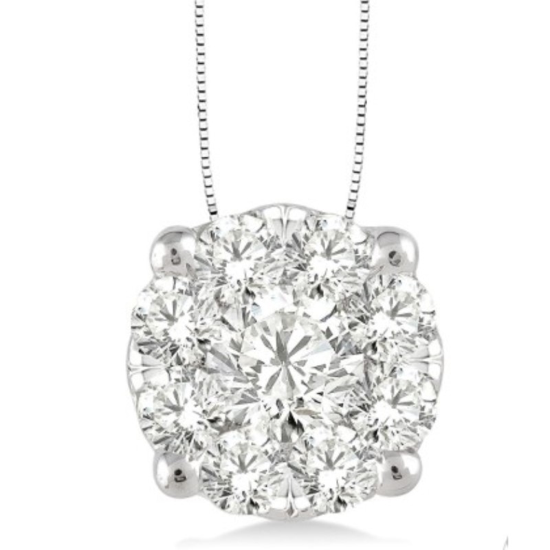.25 Carat Diamond Cluster Pendant Necklace
