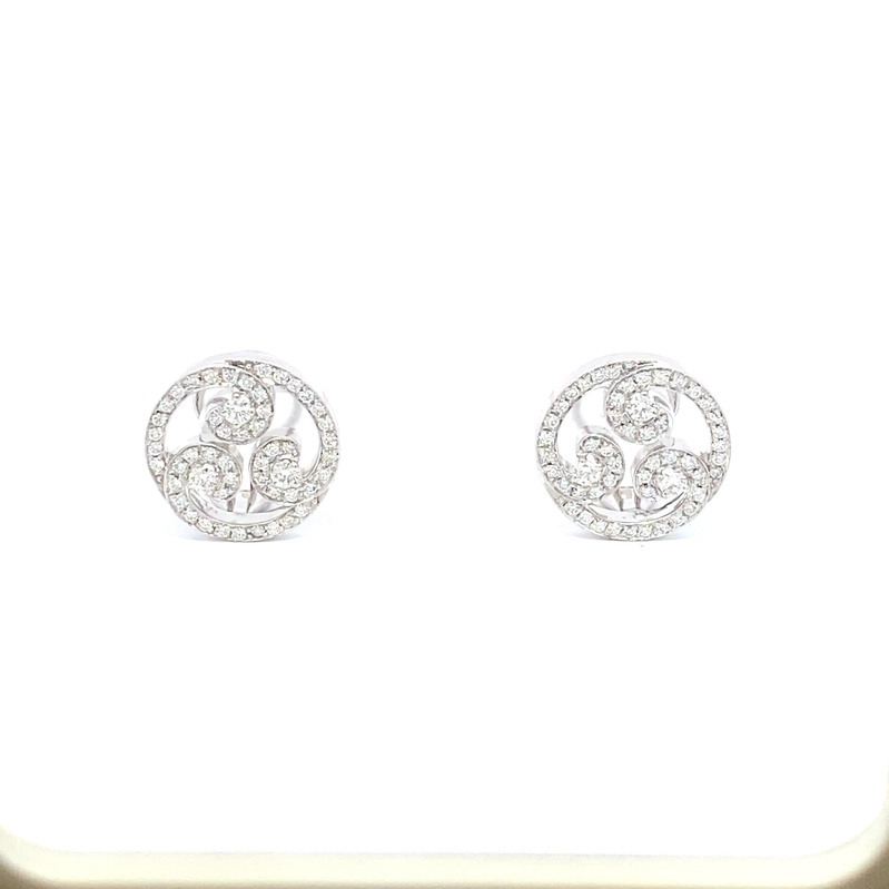 Estate 18 Karat White Gold Diamond Earrings