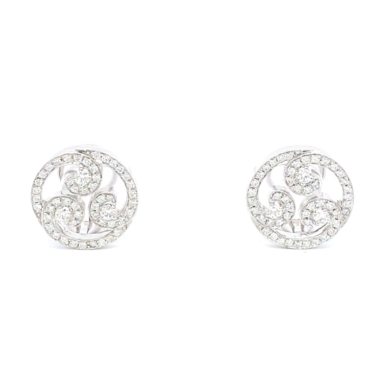 Estate 18 Karat White Gold Diamond Earrings