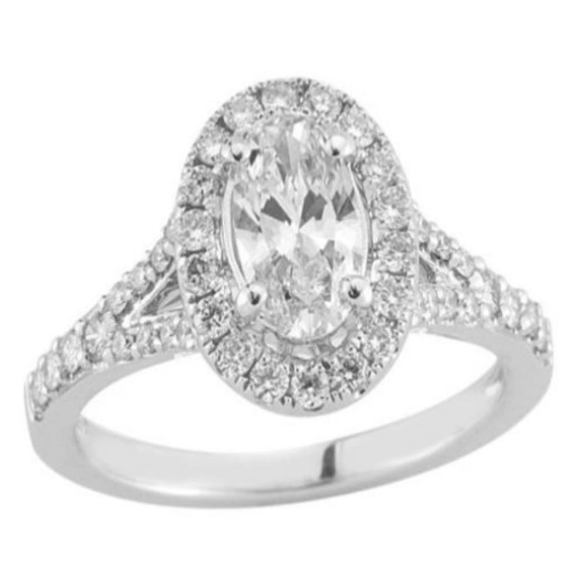 Oval Cut Diamond Halo Engagement Ring