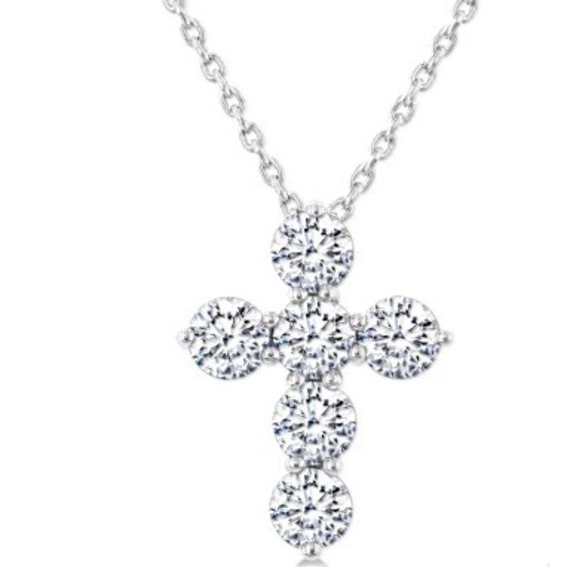 .75 Carat Diamond Cross Pendant Necklace