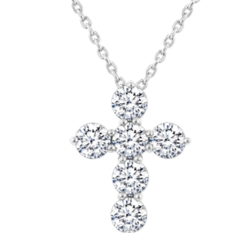.35 Carat Diamond Cross Pendant Necklace