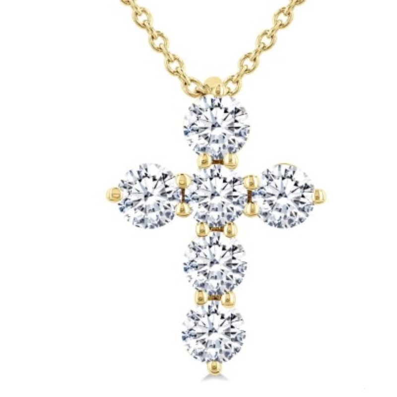 .35 Carat Diamond Cross Pendant Necklace