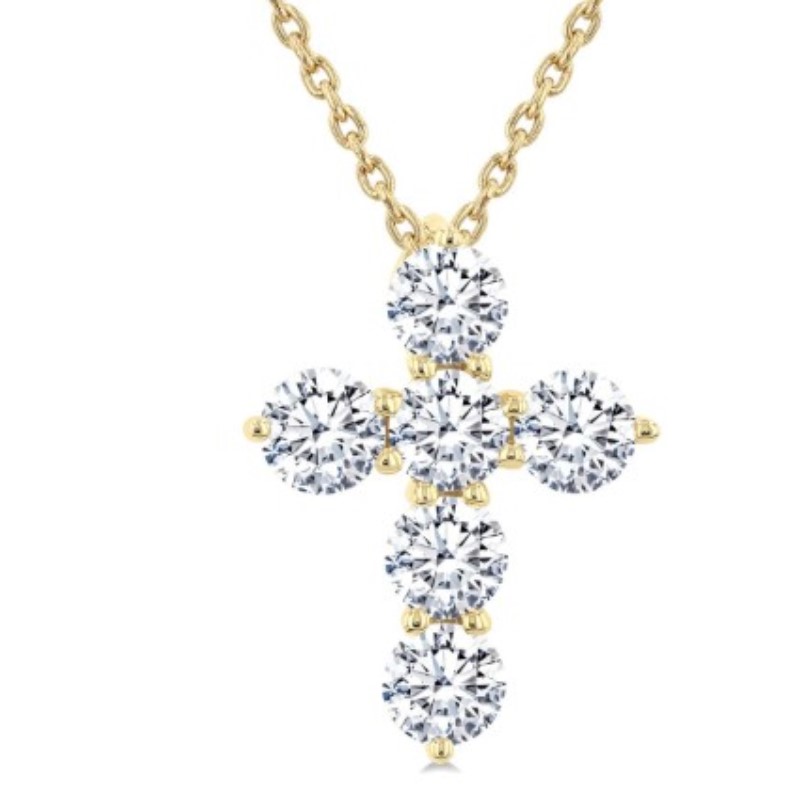 .25 Carat Diamond Cross Pendant Necklace