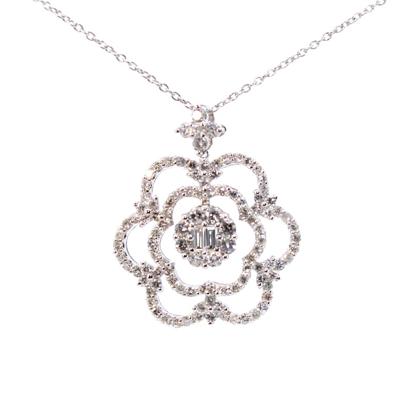 Estate Diamond Pendant Necklace