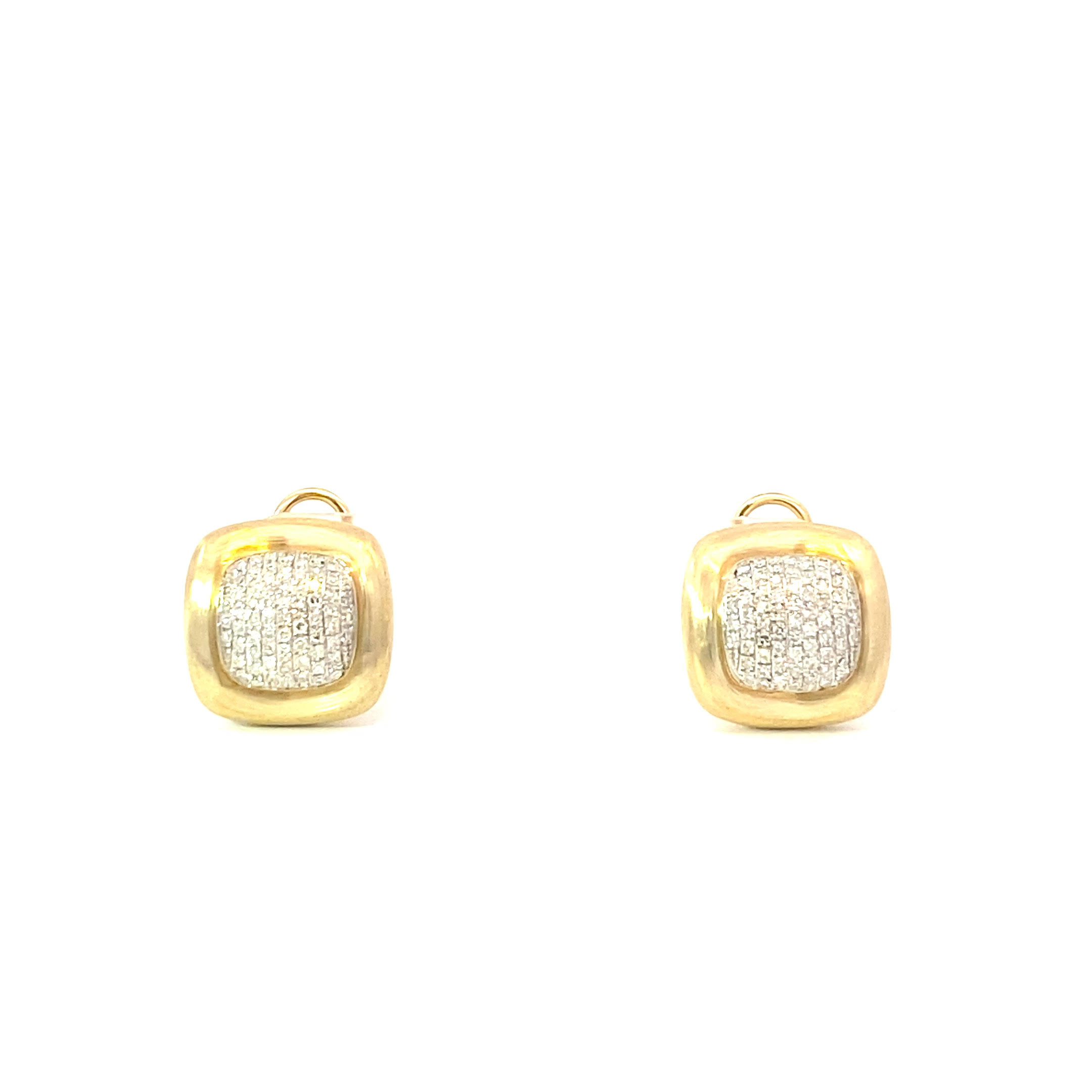 Estate 14 Karat Yellow Gold Diamond Earrings