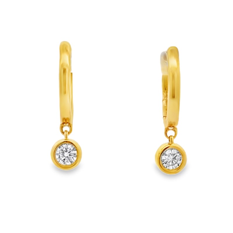 Diamond Dangle Huggie Earrings