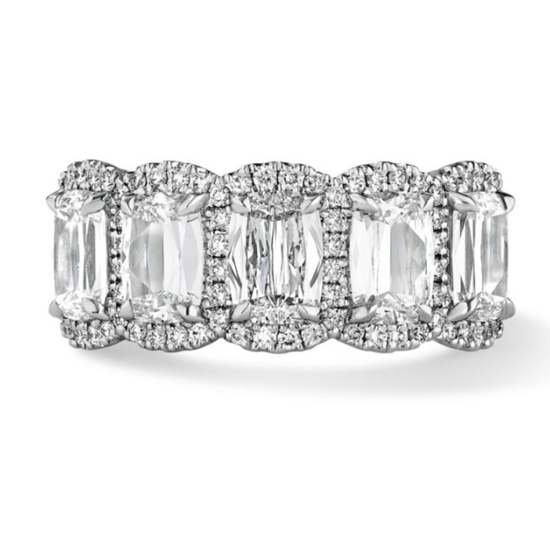 Henri Daussi 5 Diamond Halo Band