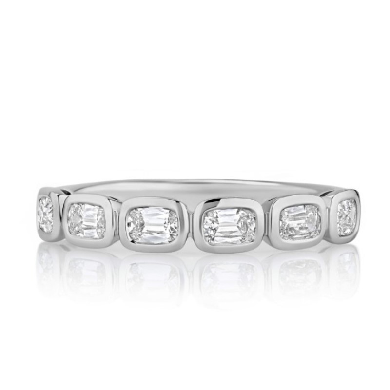 Henri Daussi East West Cushion Cut Diamond Band