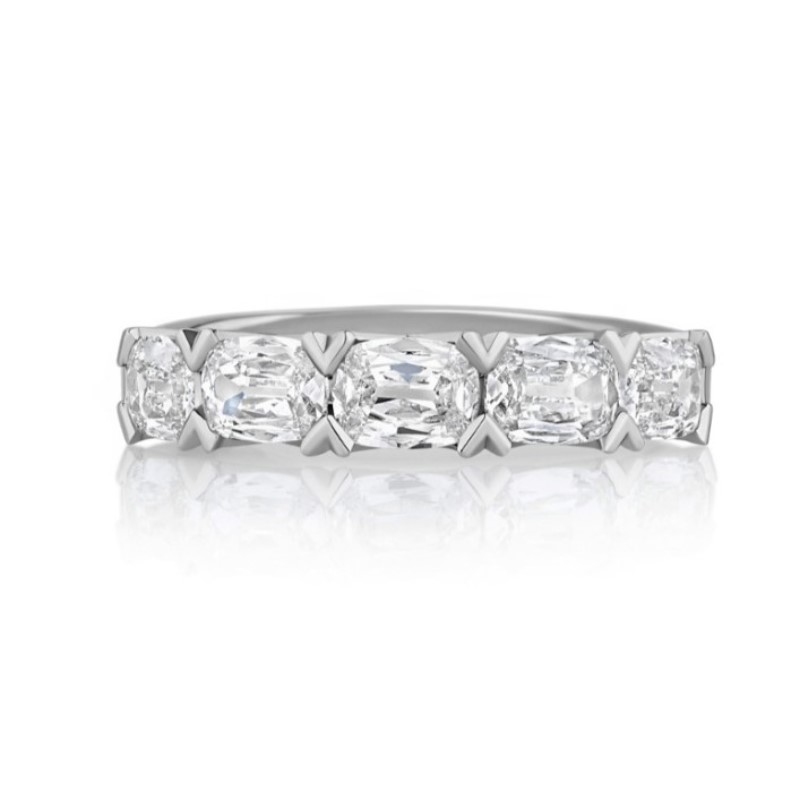 Henri Daussi East West Cushion Cut Diamond Band