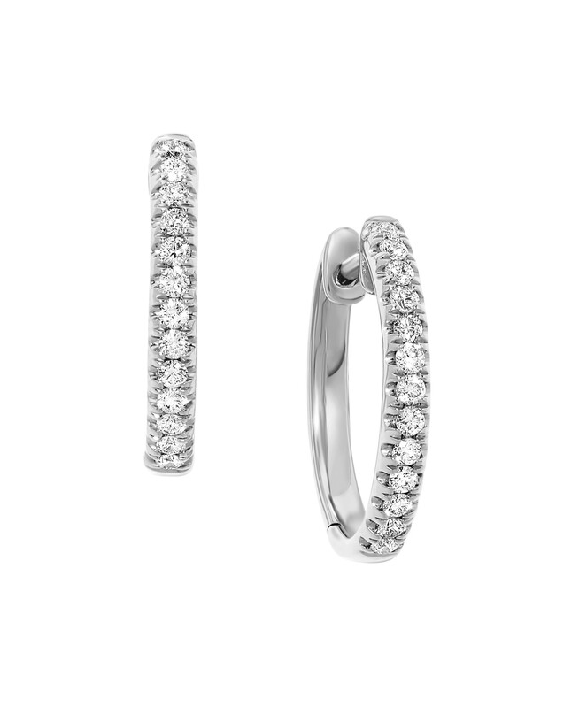 Oval Diamond Huggies