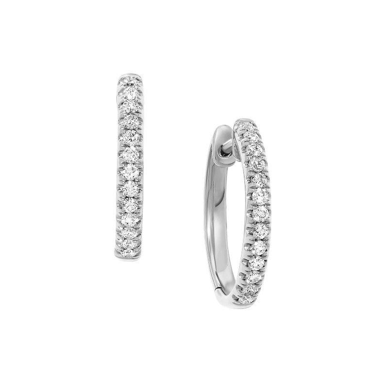 Oval Diamond Huggies