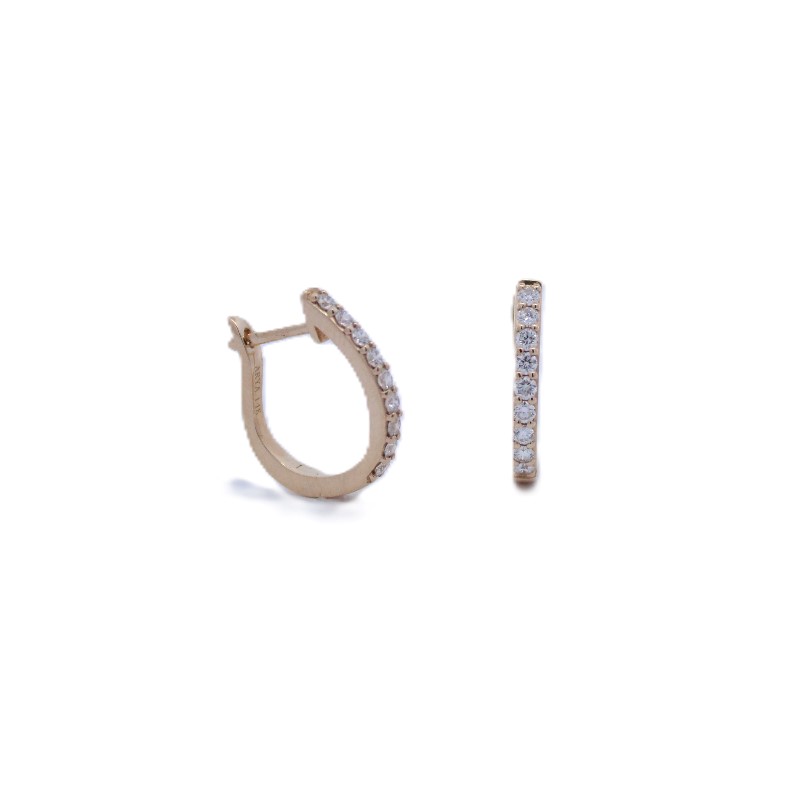 Oval Diamond Huggies