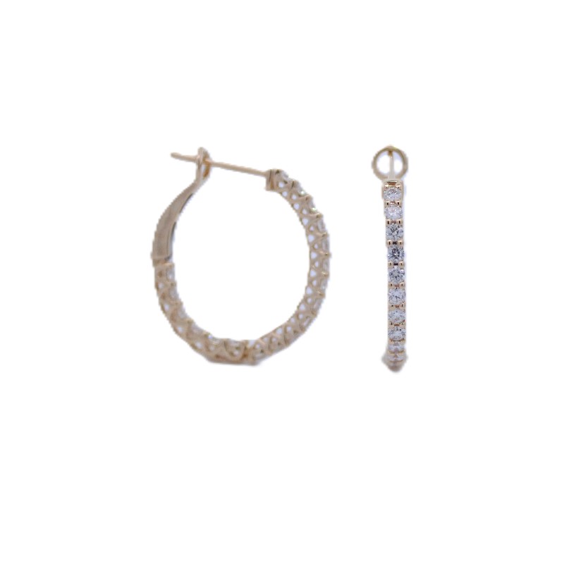 Oval Diamond Inside Out Hoops