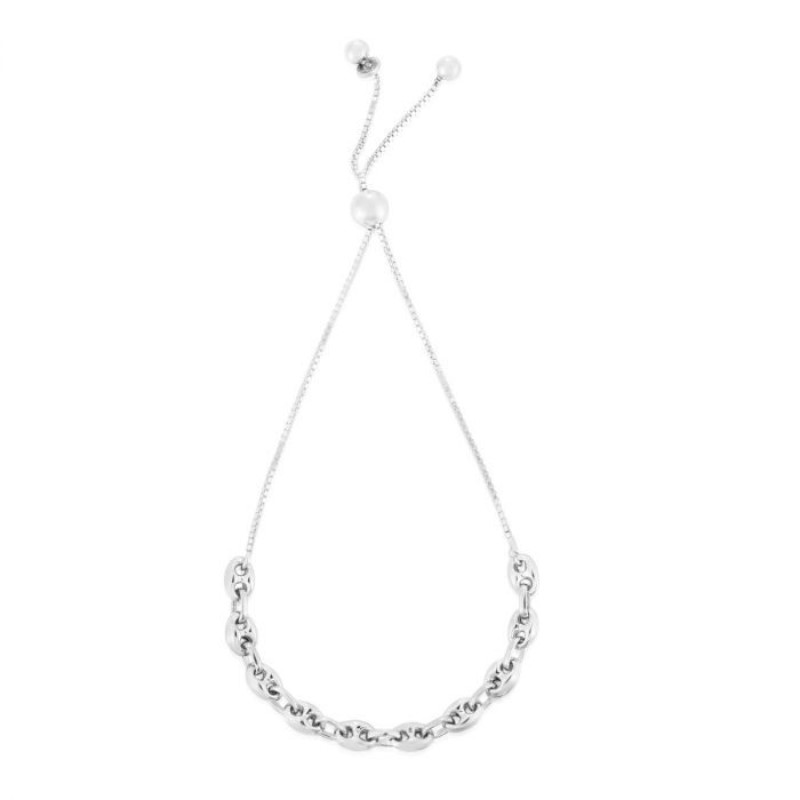 Silver Mariner Link Bolo Bracelet