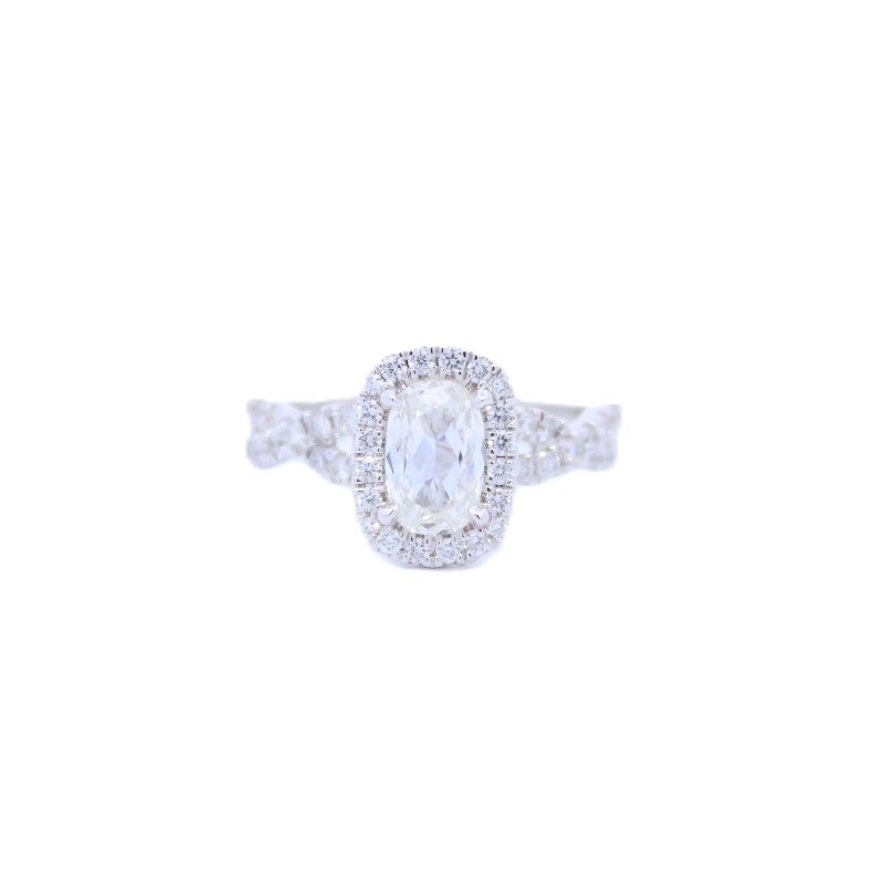 Oval Diamond Halo Engagement Ring