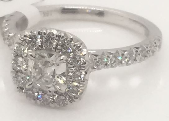 Henri Daussi lady's 18 karat white gold diamond bridal ring