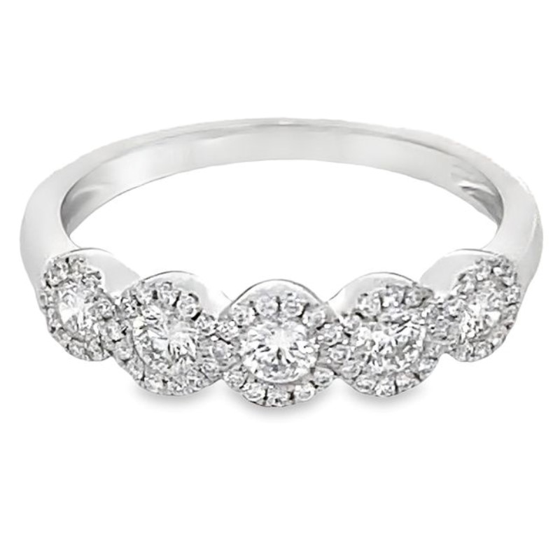 5 Stone Diamond Infinity Halo Band