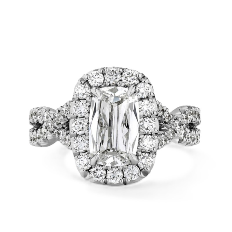 Henri Daussi Twisted Halo Engagement Ring