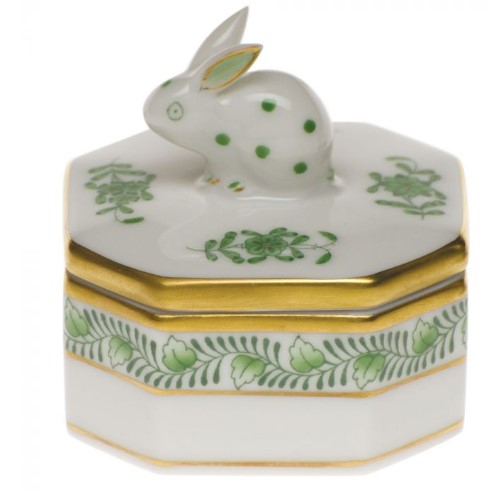 Herend Chinese Bouquet Green Petite Octagonal Box