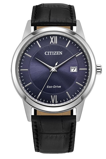 Citizen Classic Timepiece..The Watch Contains  A 40 mm Stainless Steel Case Having A Blue Marker And Roman Date Dial  Smooth Bezel And A Mineral Crystal
