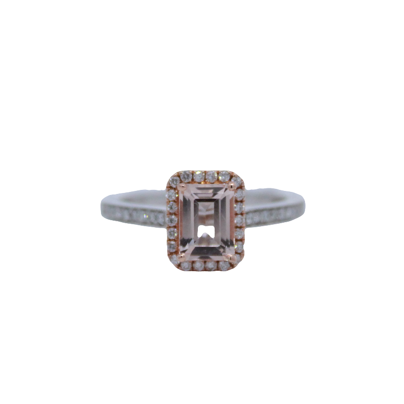 Two Tone Morganite And Diamond Ring