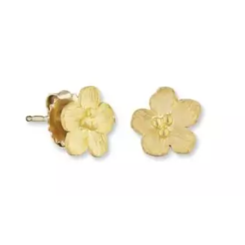 Lika Behar 22K All Gold “Buttercup” Studs  18K Posts & Small Size Backings  Approx 10Mm