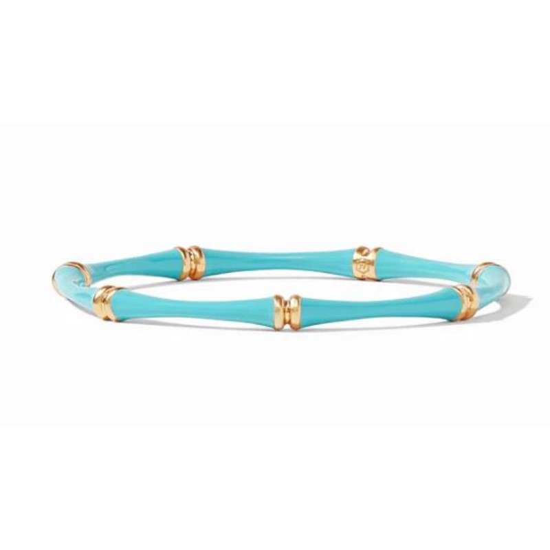 Julie Vos Bamboo Bangle  The Bangle Contains A Blue Enamel Bamboo Design With 24 Karat Gold Plated Accents.