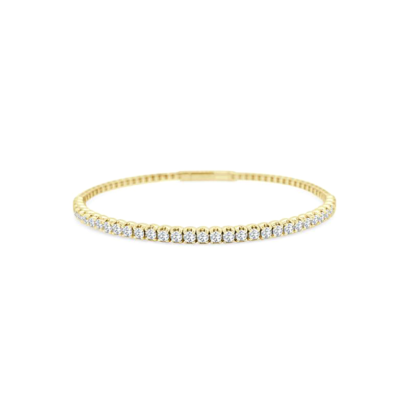 14 Karat Yellow Gold  Flexible Diamond Bangle Bracelet .50 Carat Category
