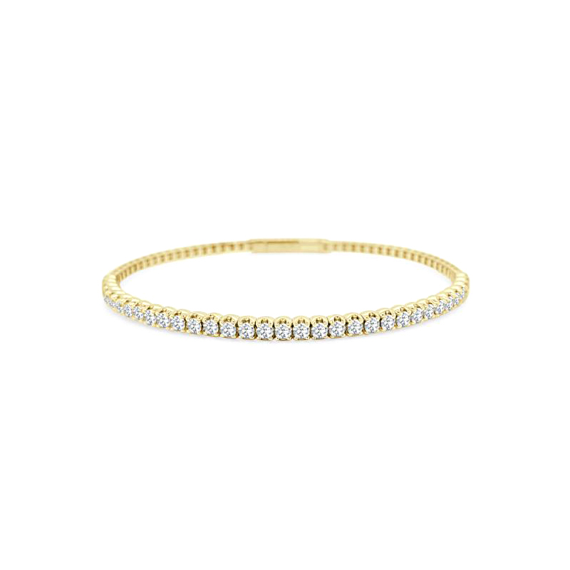 Paramount 14 Karat Yellow Gold  Flexible Diamond Bangle Bracelet .50 Carat Category