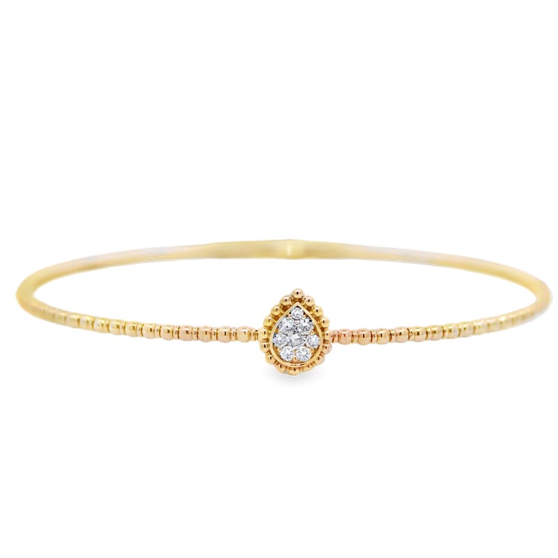 Flexible Pear Shaped Diamond Cluster Bangle