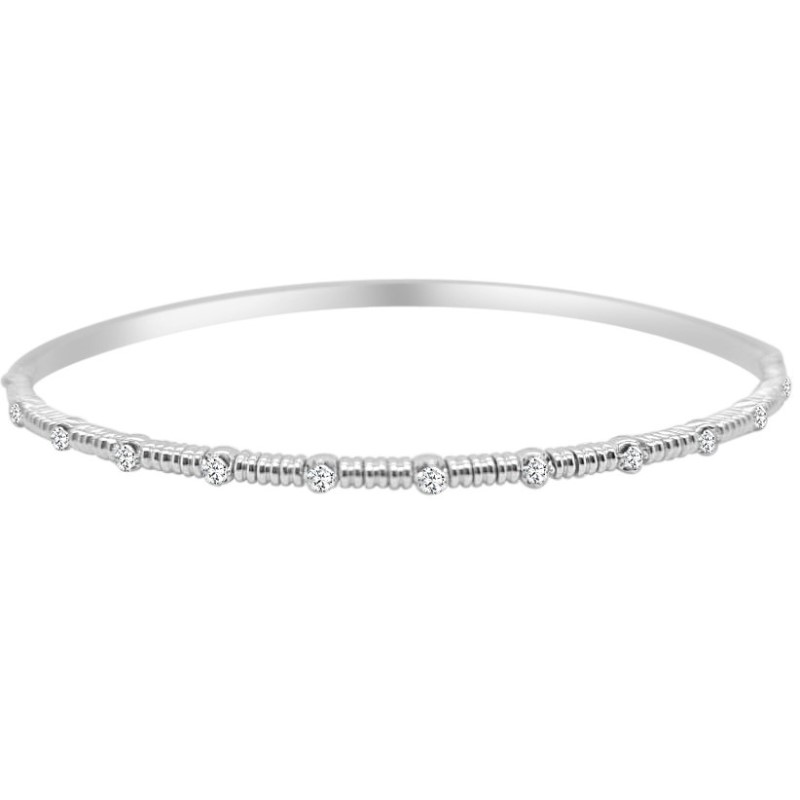 14 Karat White Gold Diamond Flex Bangle