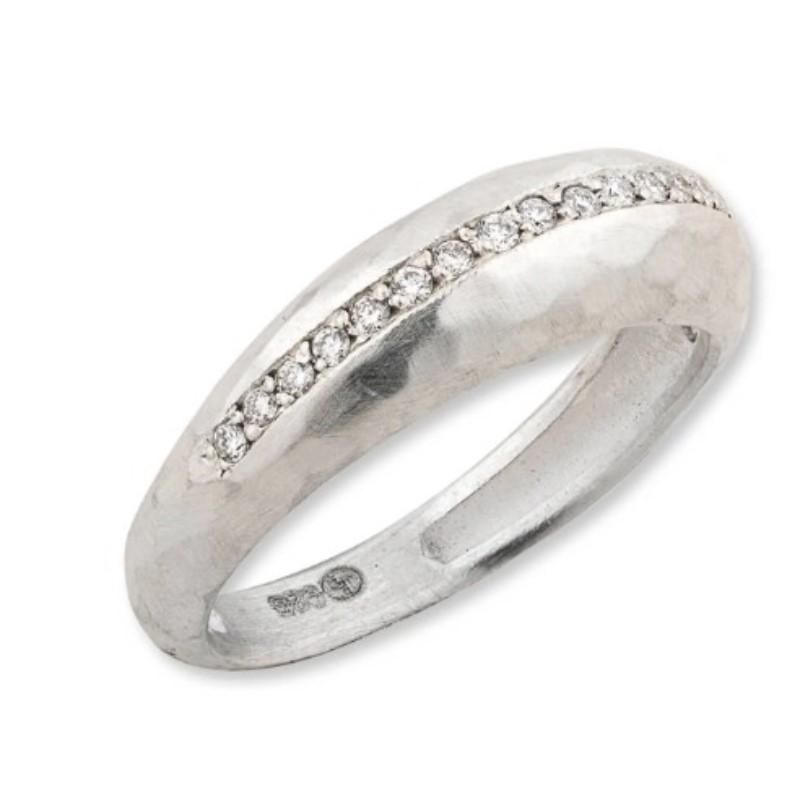 Lika Behar Sterling Silver Boogie Line Ring With Diamonds