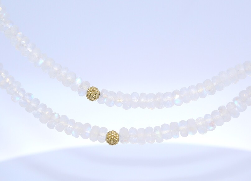 Lauren K Rainbow Moonstone Beaded Necklace