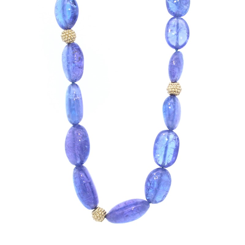 Lauren K 18 Karat Yellow Gold Tanzanite Necklace Measuring 22 Inches