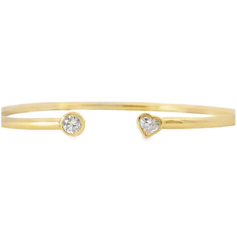 Round And Heart Shape Diamond Flex Bangle Round And Heart Shape Diamond Flex Bangle