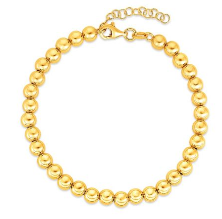 14K Yellow Gold 5mm Bead Chain with Lobster Clasp